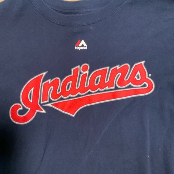 Majestic Cleveland Indians Guardians Shirt Youth XL Blue Baseball MLB‎ Kids (I) - Picture 3 of 5